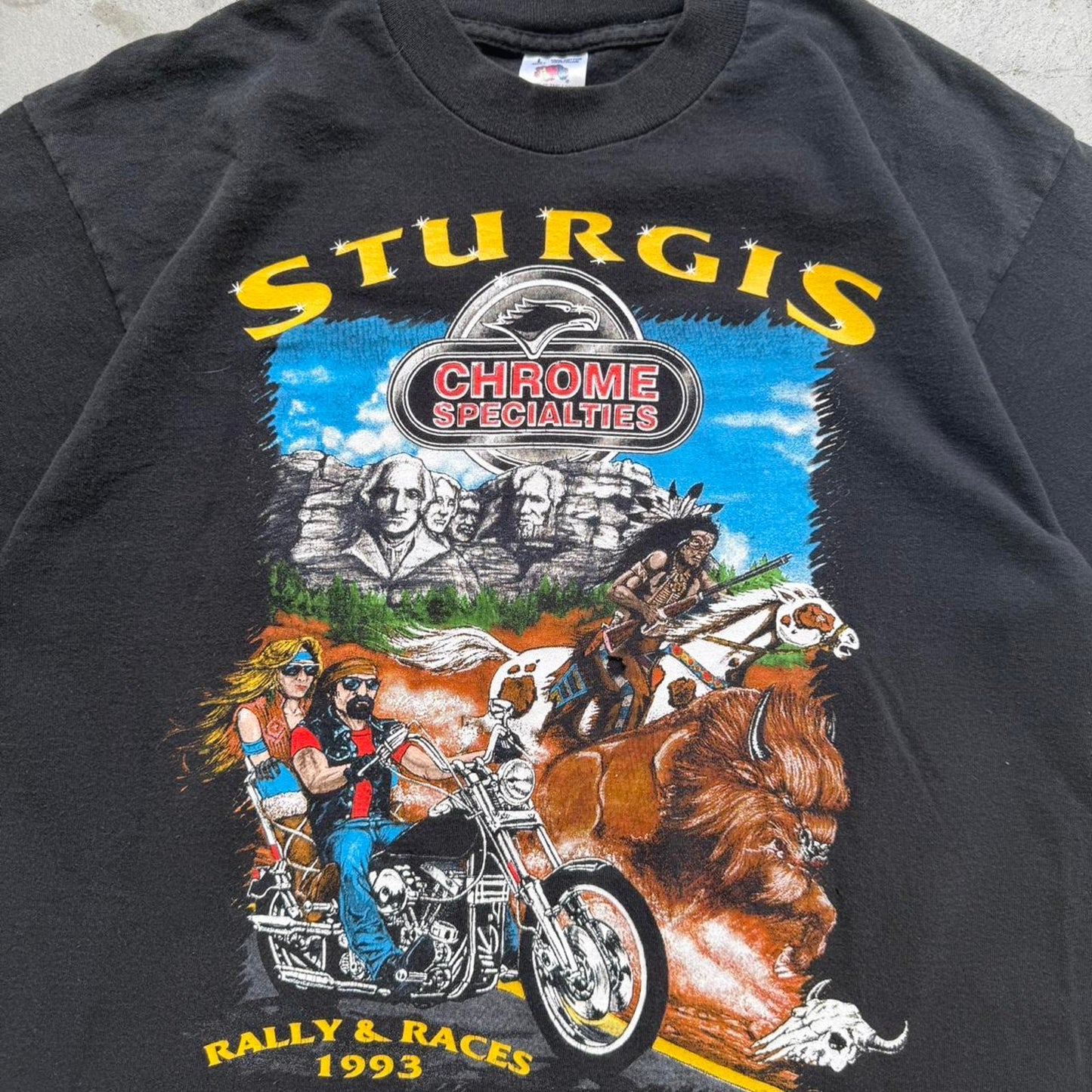 Vintage 1993 Sturgis Chrome Specialties Motorcycle Biker T-Shirt - Large