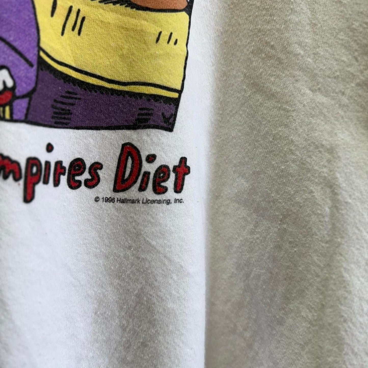 Vintage 90s Why Vampires Diet Cartoon Comic Crewneck