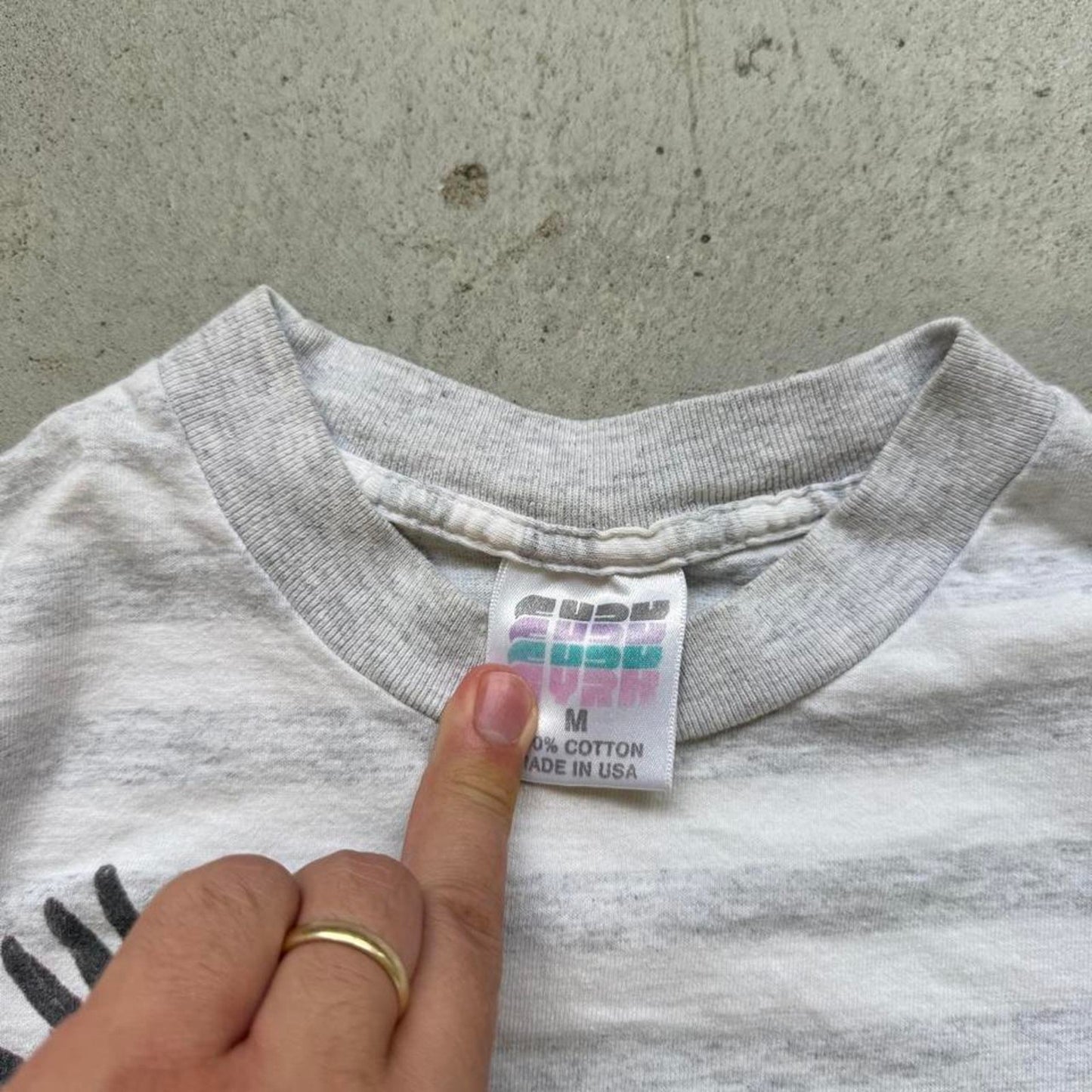 Vintage 90s Eagle Native American Striped T-Shirt - Medium