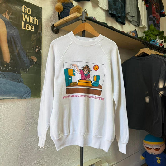 Vintage 90s Secretaries Are Everybody’s Type Cartoon Crewneck - X-Large
