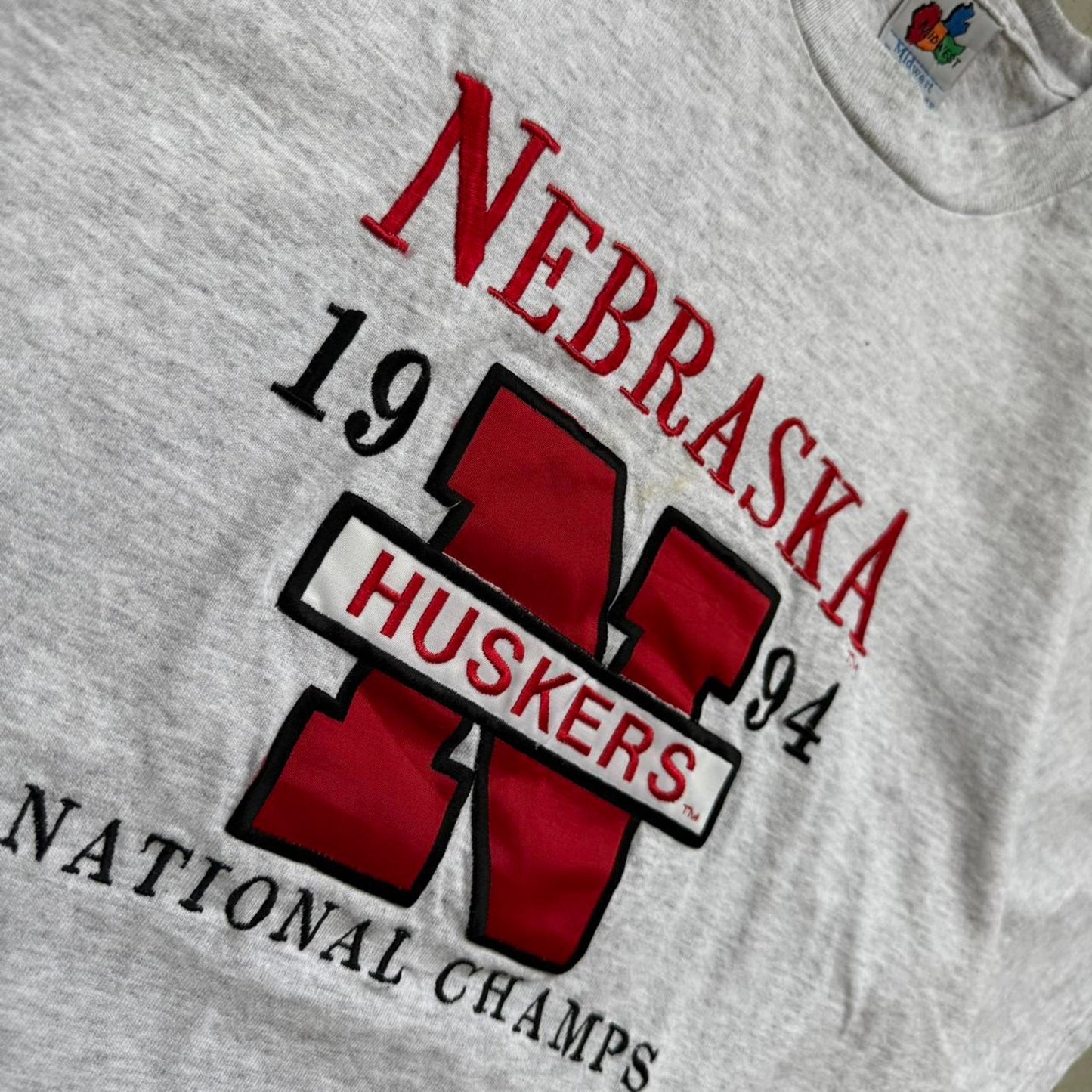 Vintage 1994 Nebraska Huskers National Champs T-Shirt - Large