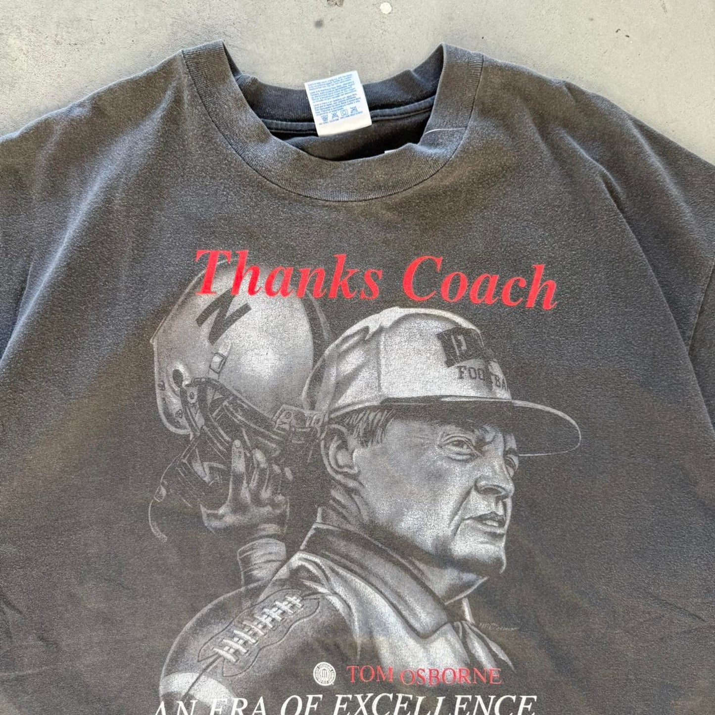 Vintage 90s Nebraska Huskers Thanks Coach Osborne T-Shirt - XX-Large