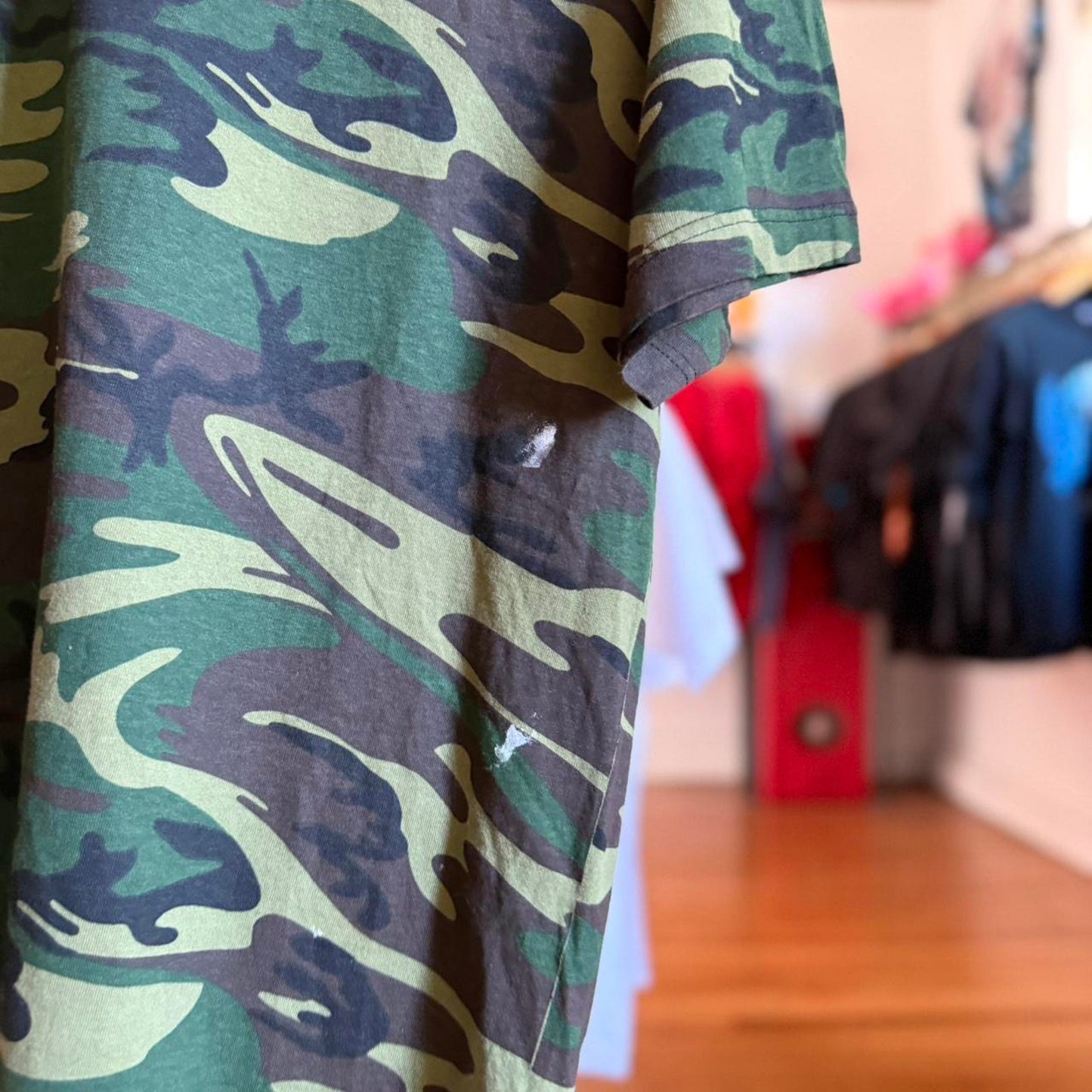 Vintage 90s Camo Camouflage Now You Can’t See Me Ringer T-Shirt