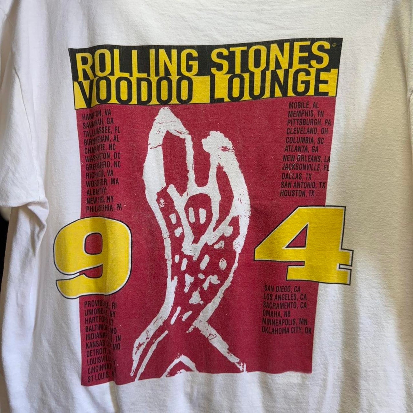 Vintage 1994 Rolling Stones Voodoo Lounge Band T-Shirt - Large