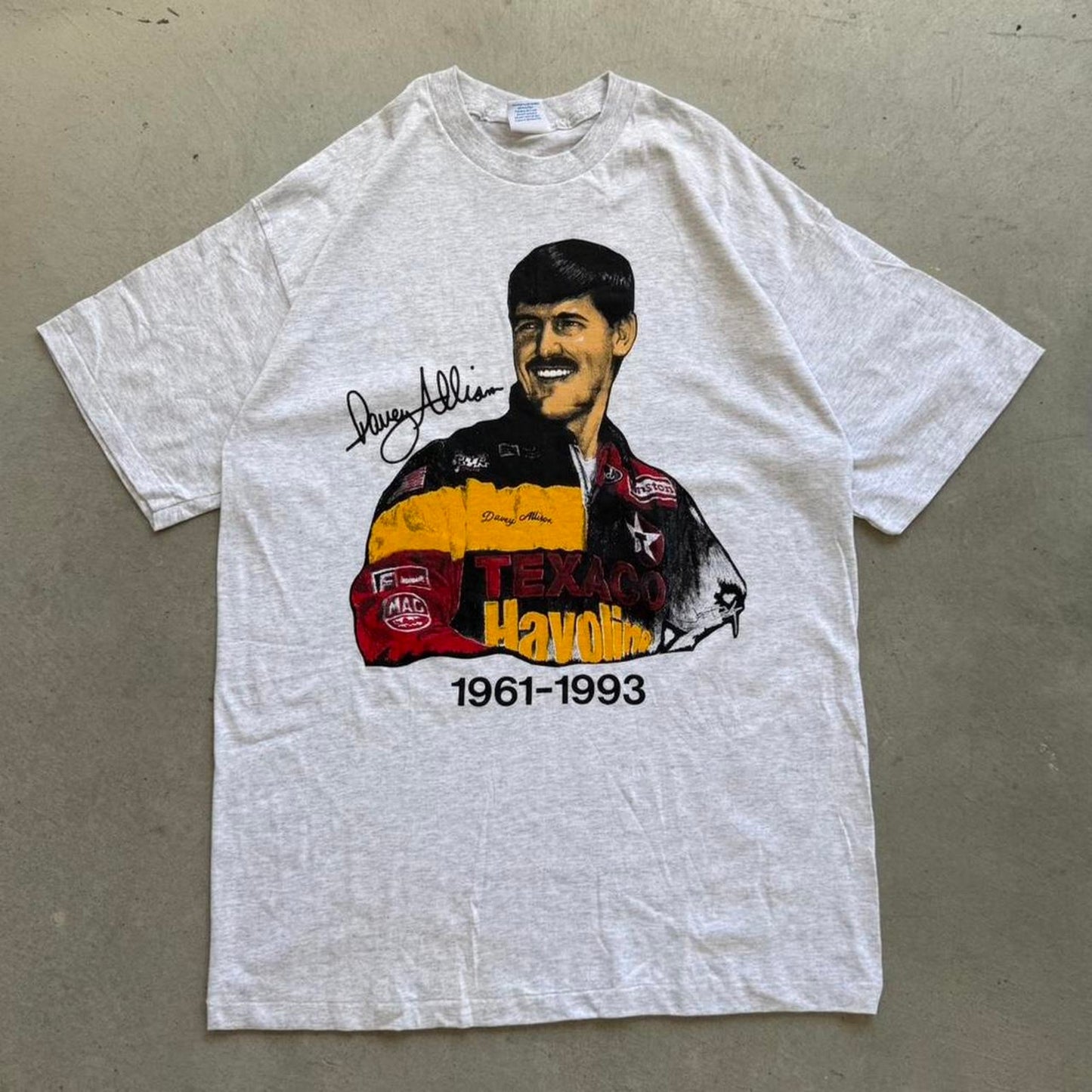 Vintage 90s Davey Allison NASCAR Texaco Racing T-Shirt - X-Large