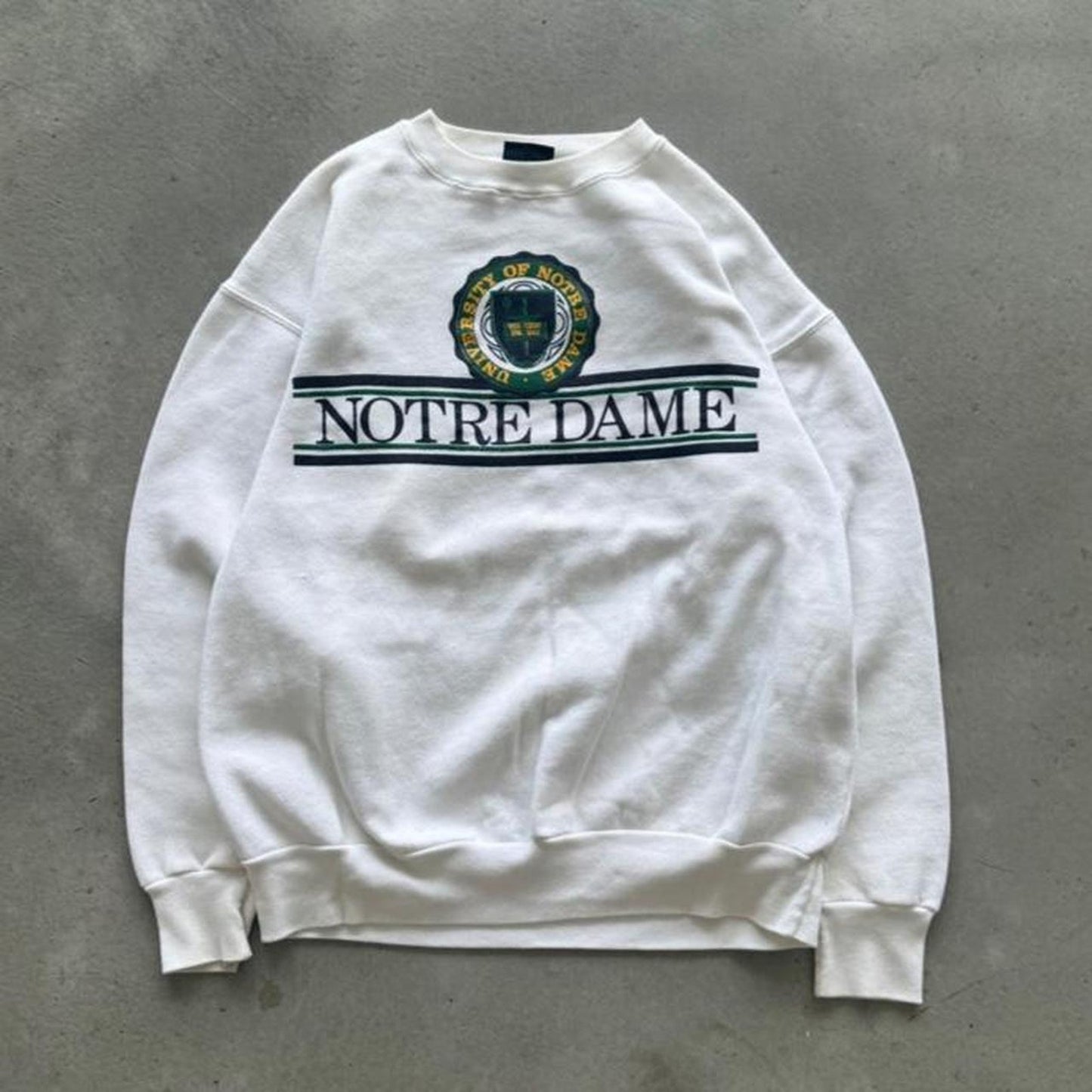 Vintage 90s Notre Dame Fighting Irish College Crewneck - Medium