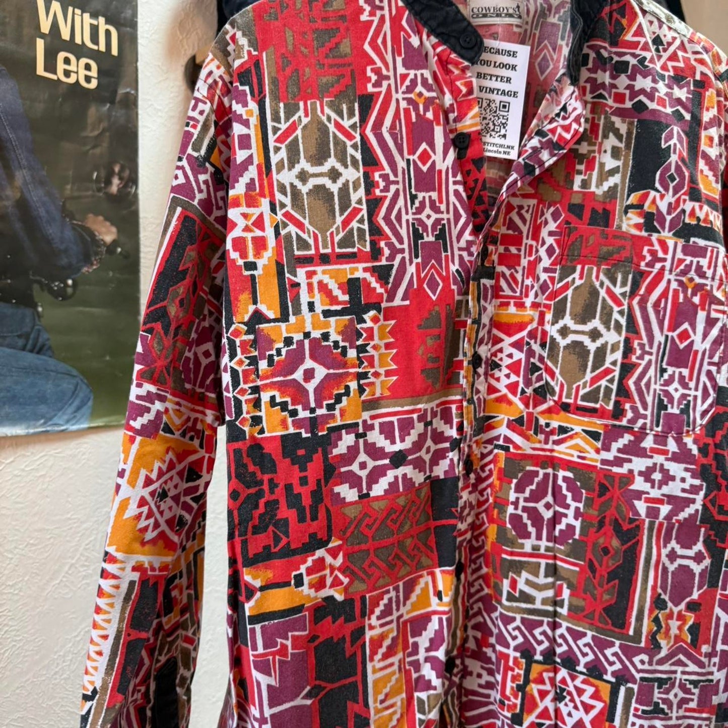 Vintage 90s Funky Disco Patterned Button Up Shirt - X-Large