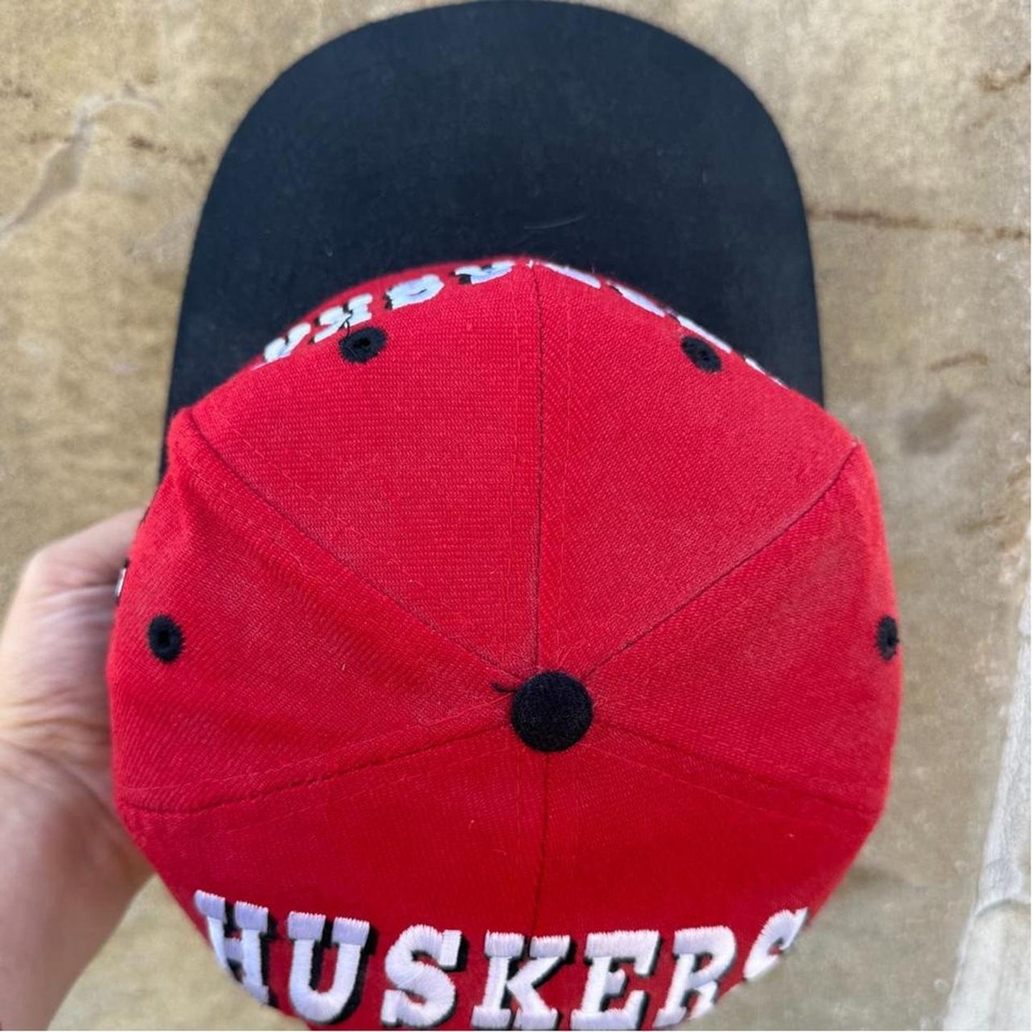 Vintage 90s Nebraska Huskers Spell Out Snapback