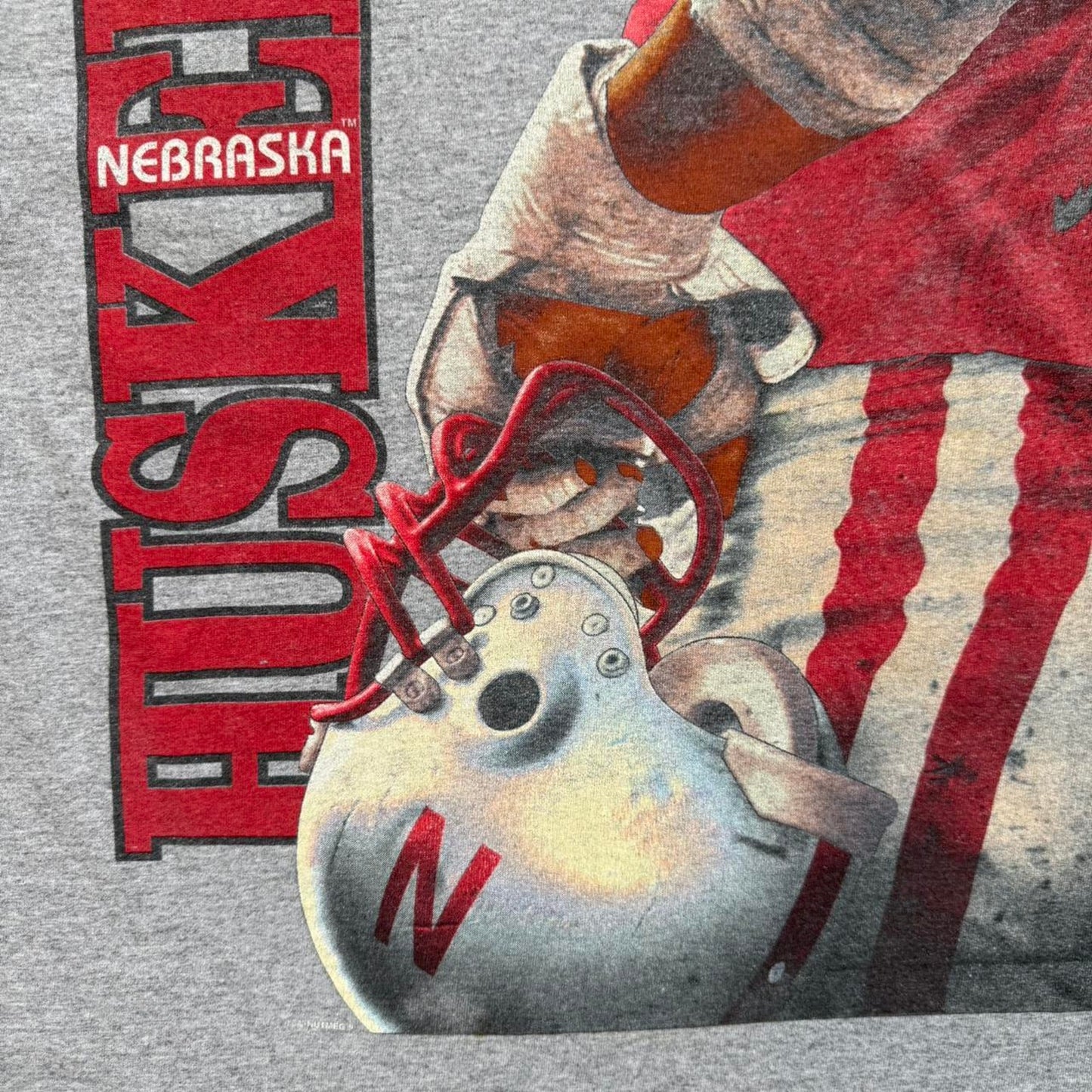 Vintage 90s Nebraska Huskers University Football T-Shirt - Large