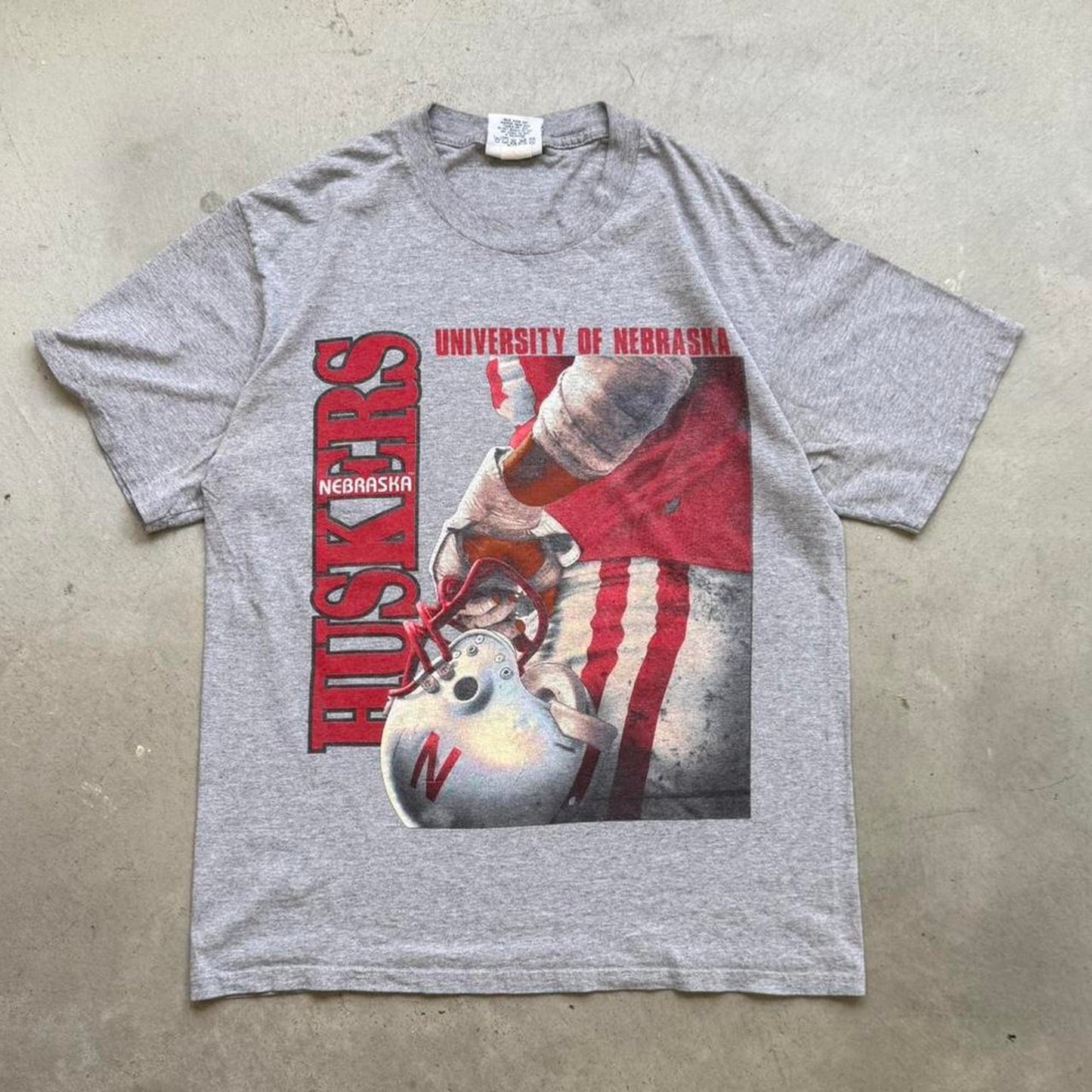 Vintage 90s Nebraska Huskers University Football T-Shirt - Large