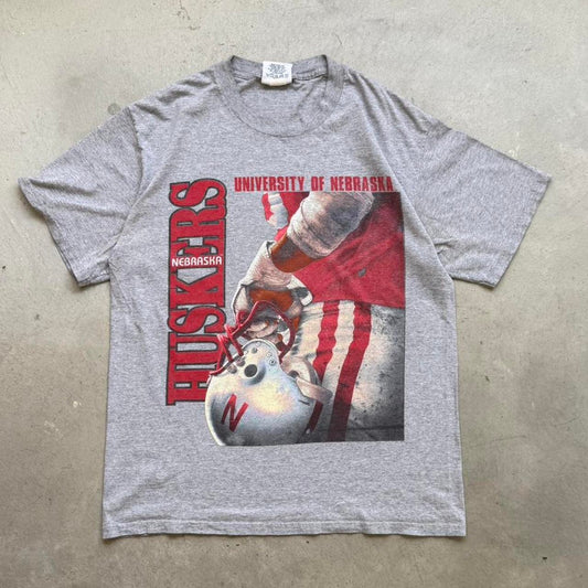 Vintage 90s Nebraska Huskers University Football T-Shirt - Large