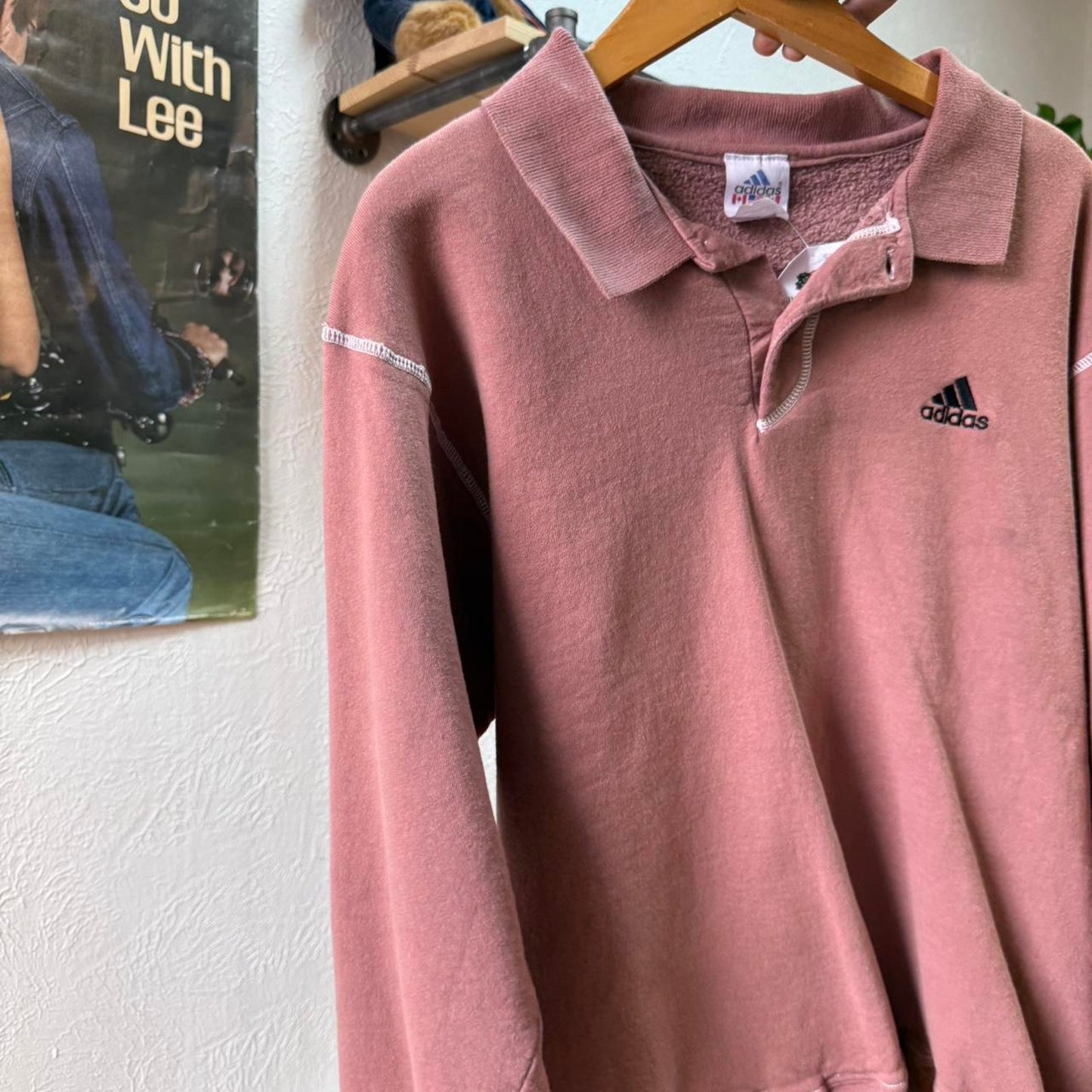 Vintage 90s Adidas Collared Crewneck - Large