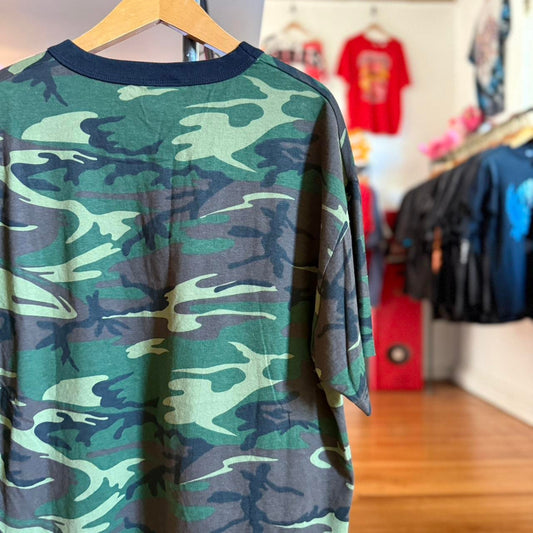 Vintage 90s Camo Camouflage Now You Can’t See Me Ringer T-Shirt