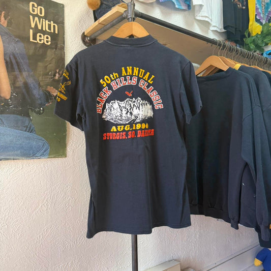 Vintage 1990 Sturgis Black Hills Rally Motorcycle Biker T-Shirt - Medium