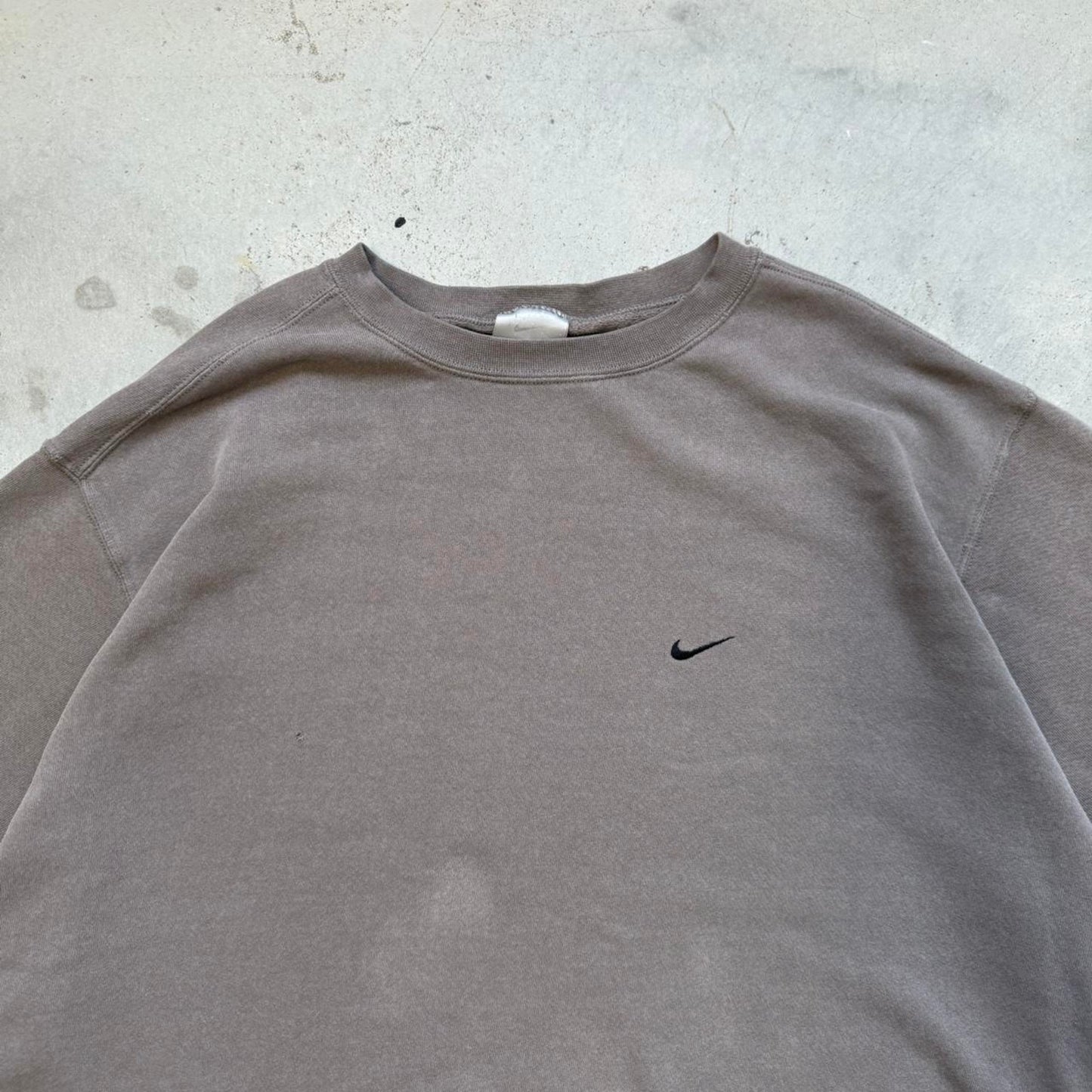 Vintage 90s Nike Side Swoosh Brown Crewneck - XX-Large