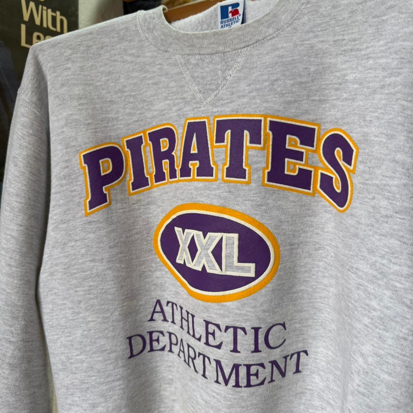 Vintage 90s Pirates Athletic Dept Russell Athletic Crewneck  - Medium