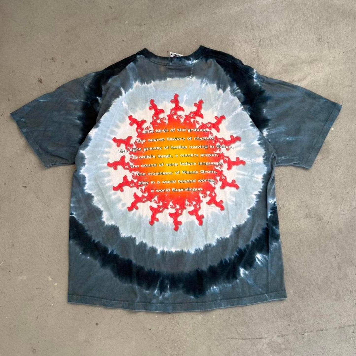 Vintage 90s Supralingua GD Liquid Blue Band T-Shirt - X-Large
