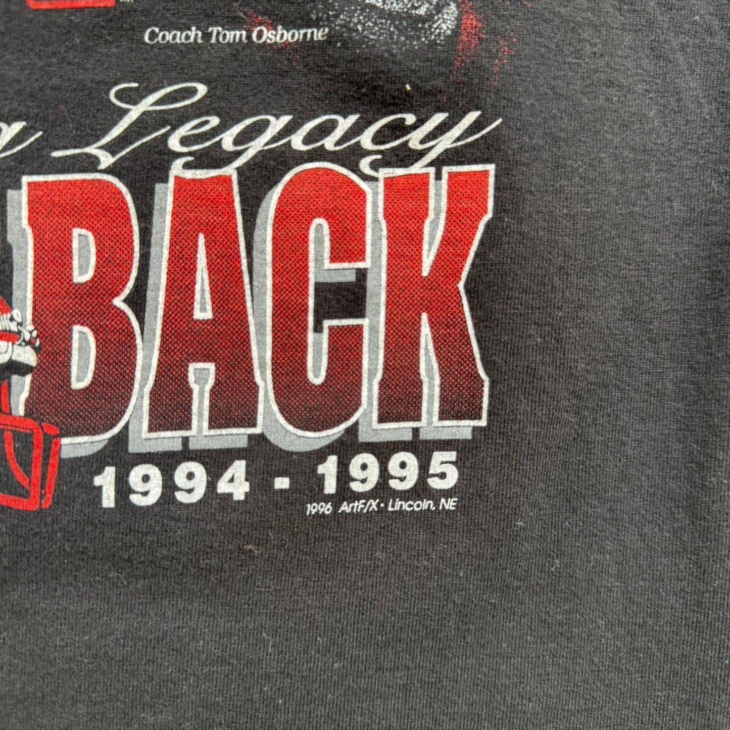 Vintage 1996 Nebraska Back to Back Trophy Huskers T-Shirt