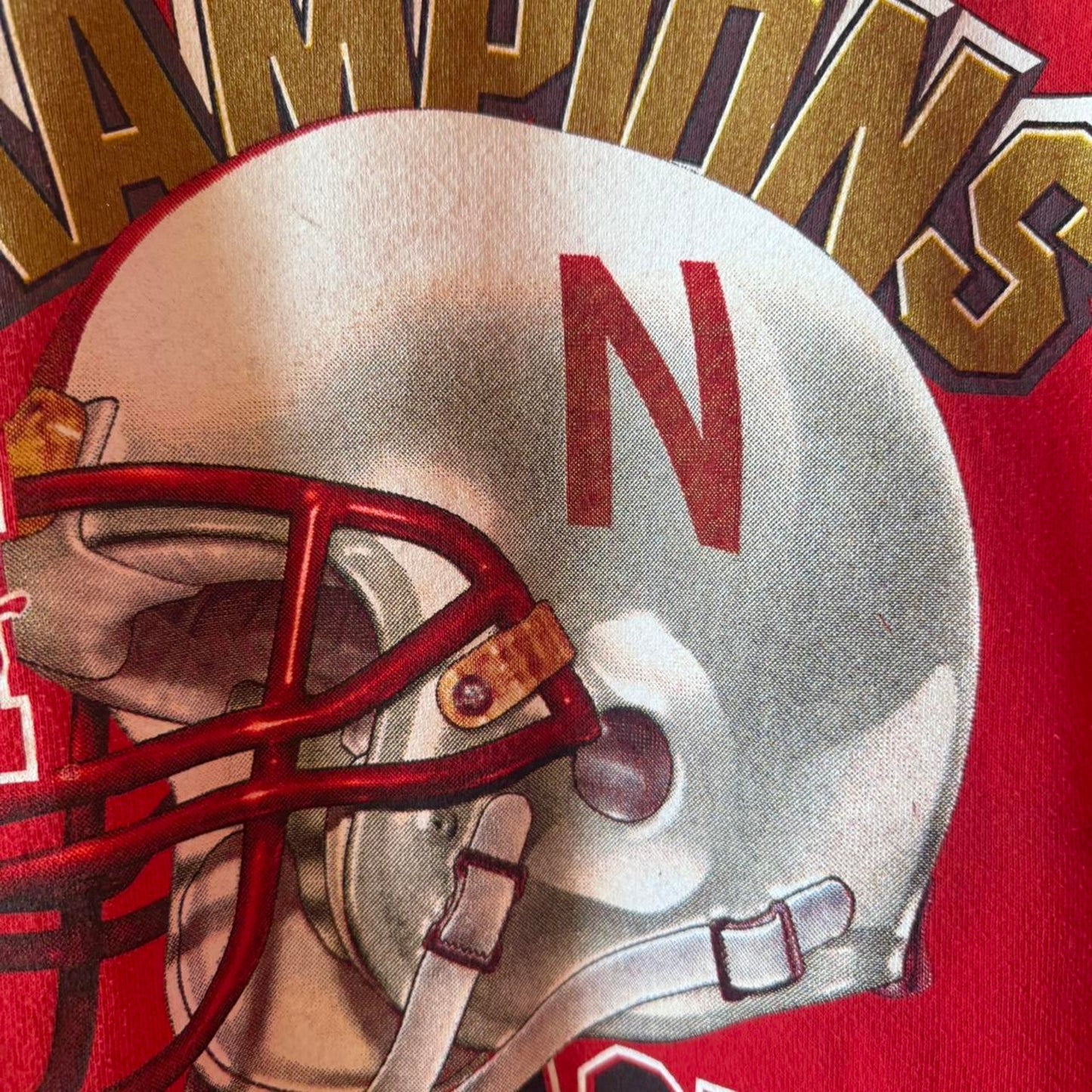Vintage 1997 Nebraska Huskers Helmet Champions Crewneck - X-Large
