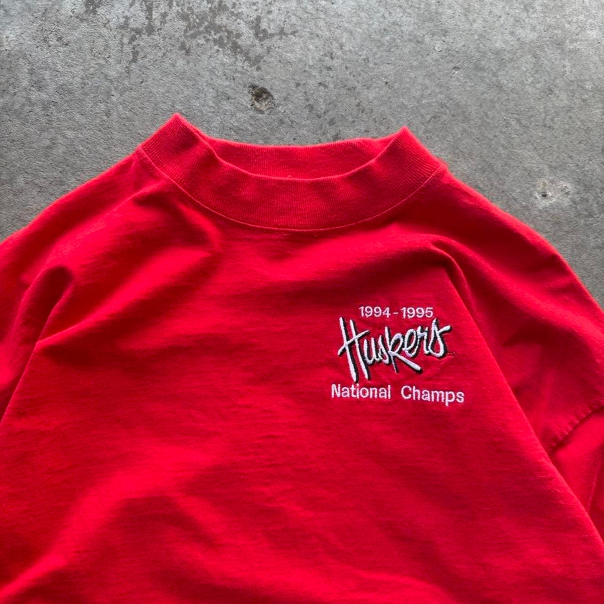 Vintage 90s Nebraska Huskers National Champions Long Sleeve T-Shirt - Large