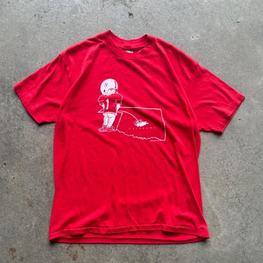 Vintage 80s Nebraska Huskers Pee on Oklahoma T-Shirt - X-Large