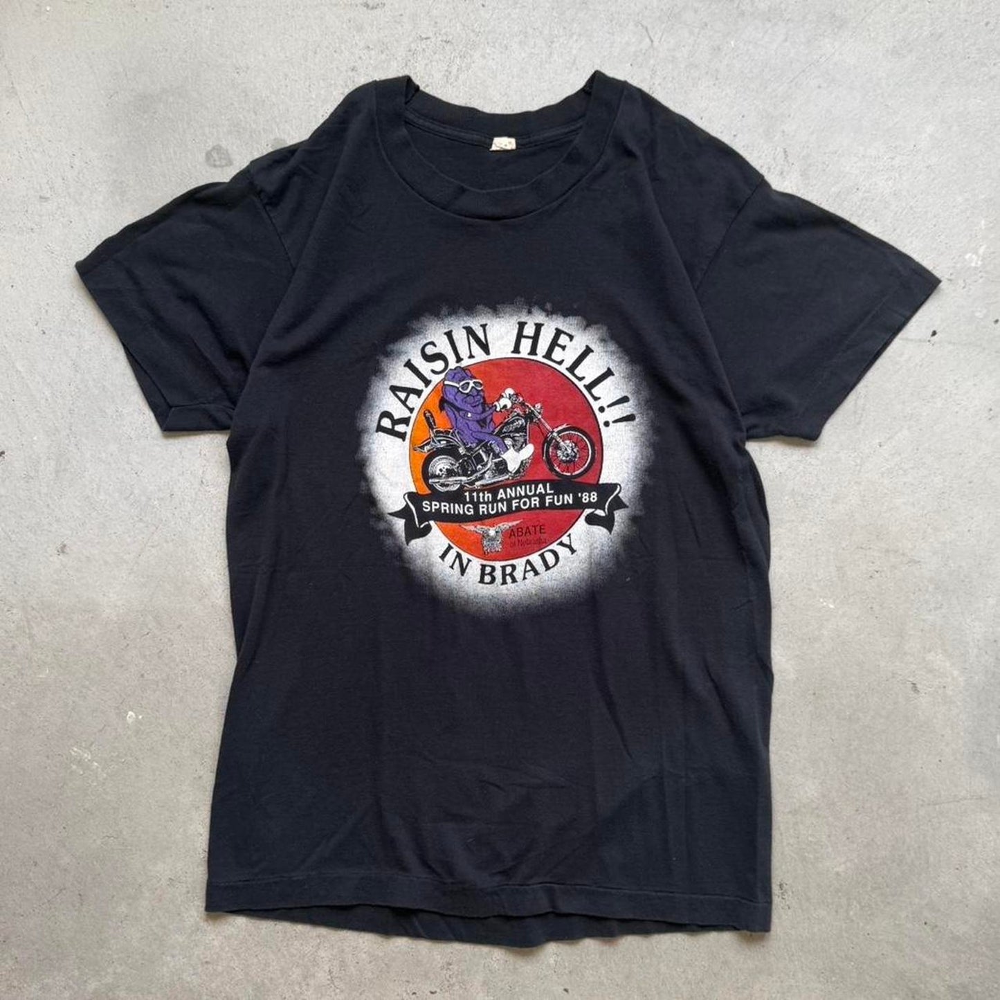 Vintage 1988 Raisin Hell Motorcycle Biker T-Shirt - Large