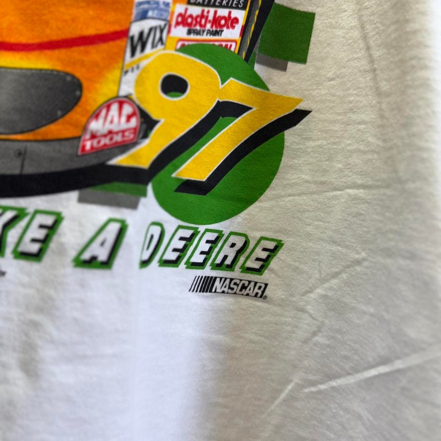 Vintage 90s John Deere Rousch NASCAR Racing Racecar T-Shirt - X-Large