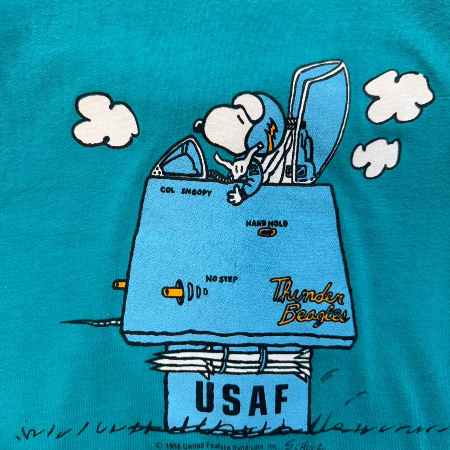 Vintage 80s Snoopy USAF Military Cartoon T-Shirt - X-Large (W)
