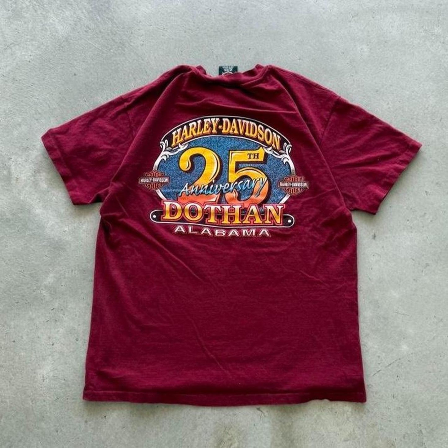 Vintage 90s Harley Davidson Motorcycles Alabama Biker T-Shirt - Large