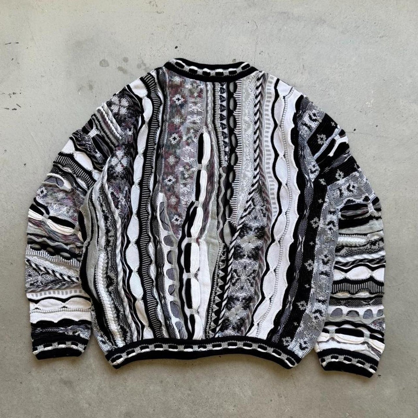 Vintage 90s Tundra Cotton 3D Knit Coogi Style Sweater - X-Large
