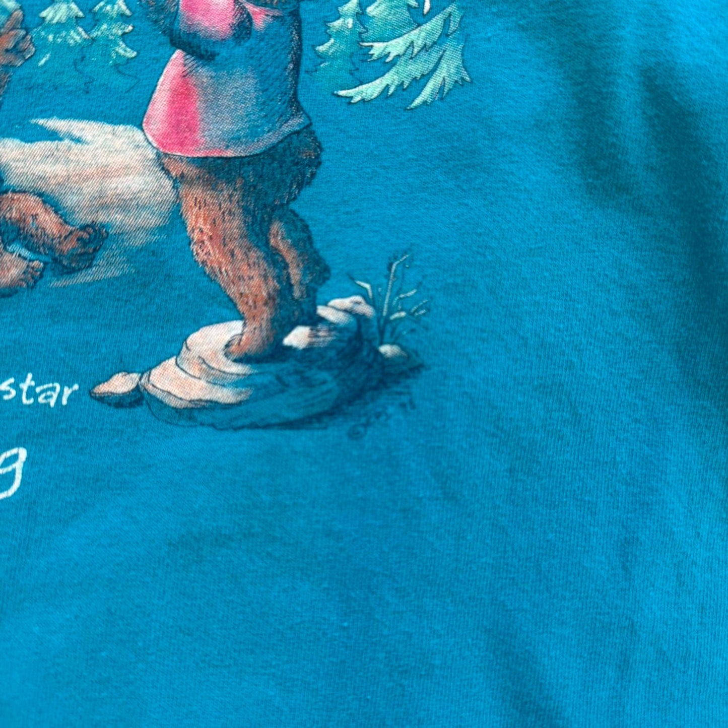 Vintage 90s Catch a Falling Star Bear T-Shirt - Kids Medium 10-12