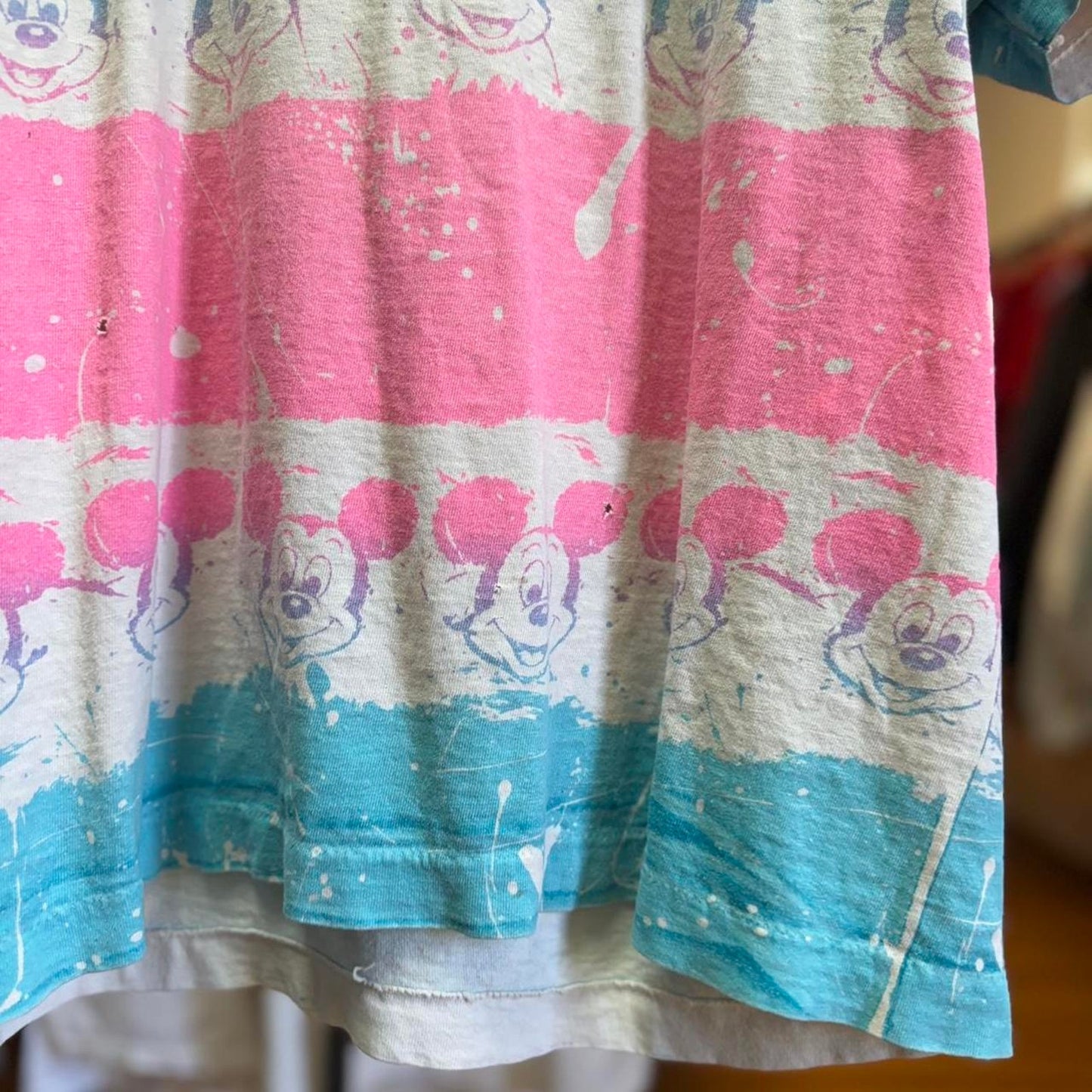 Vintage 90s Mickey Mouse AOP Disney T-Shirt - Large