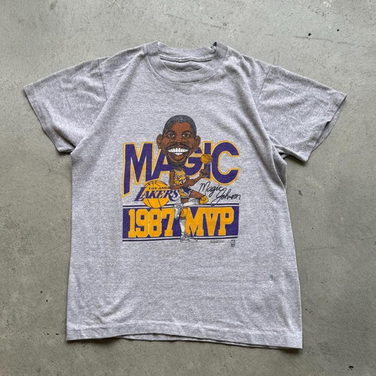 Vintage 80s Magic Johnson Lakers MVP NBA T-Shirt - Kids L/XL