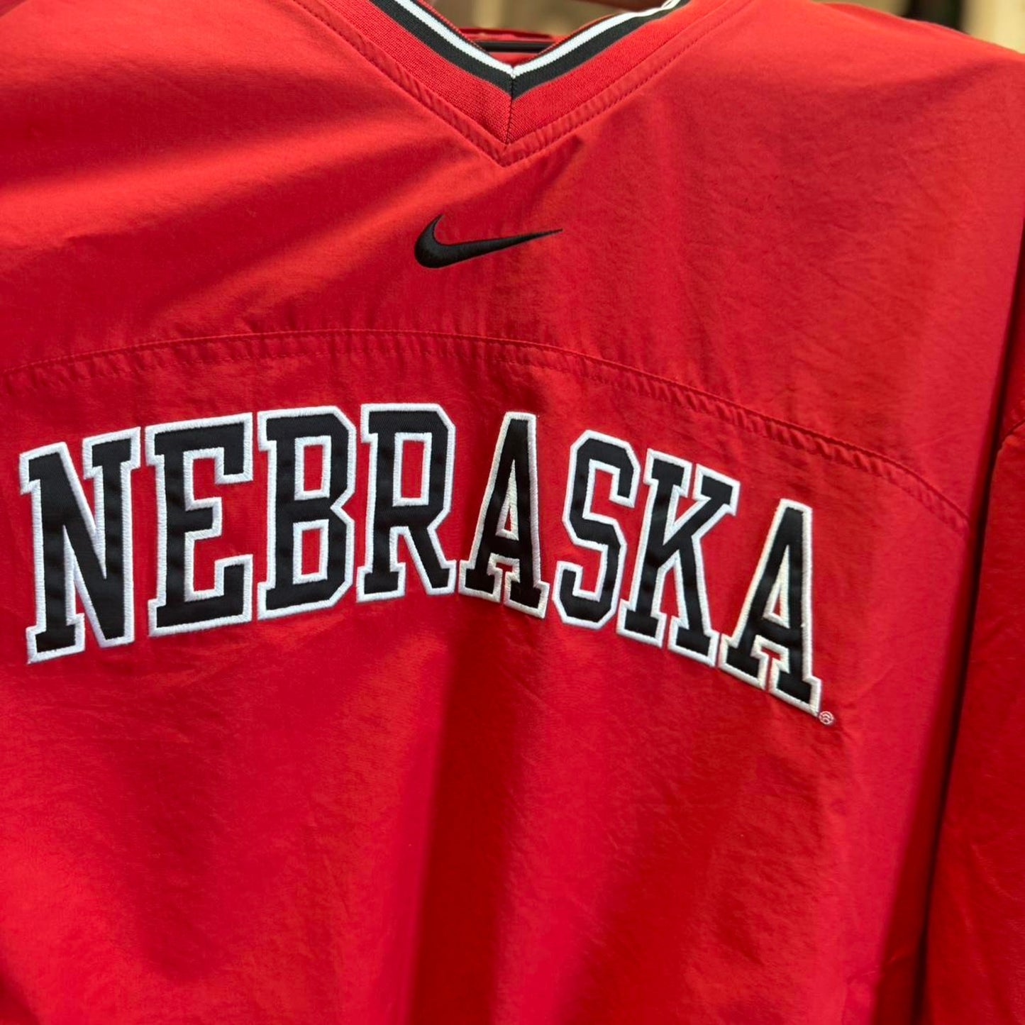 Vintage 90s Nebraska Huskers Nike Center Swoosh Windbreaker - Large