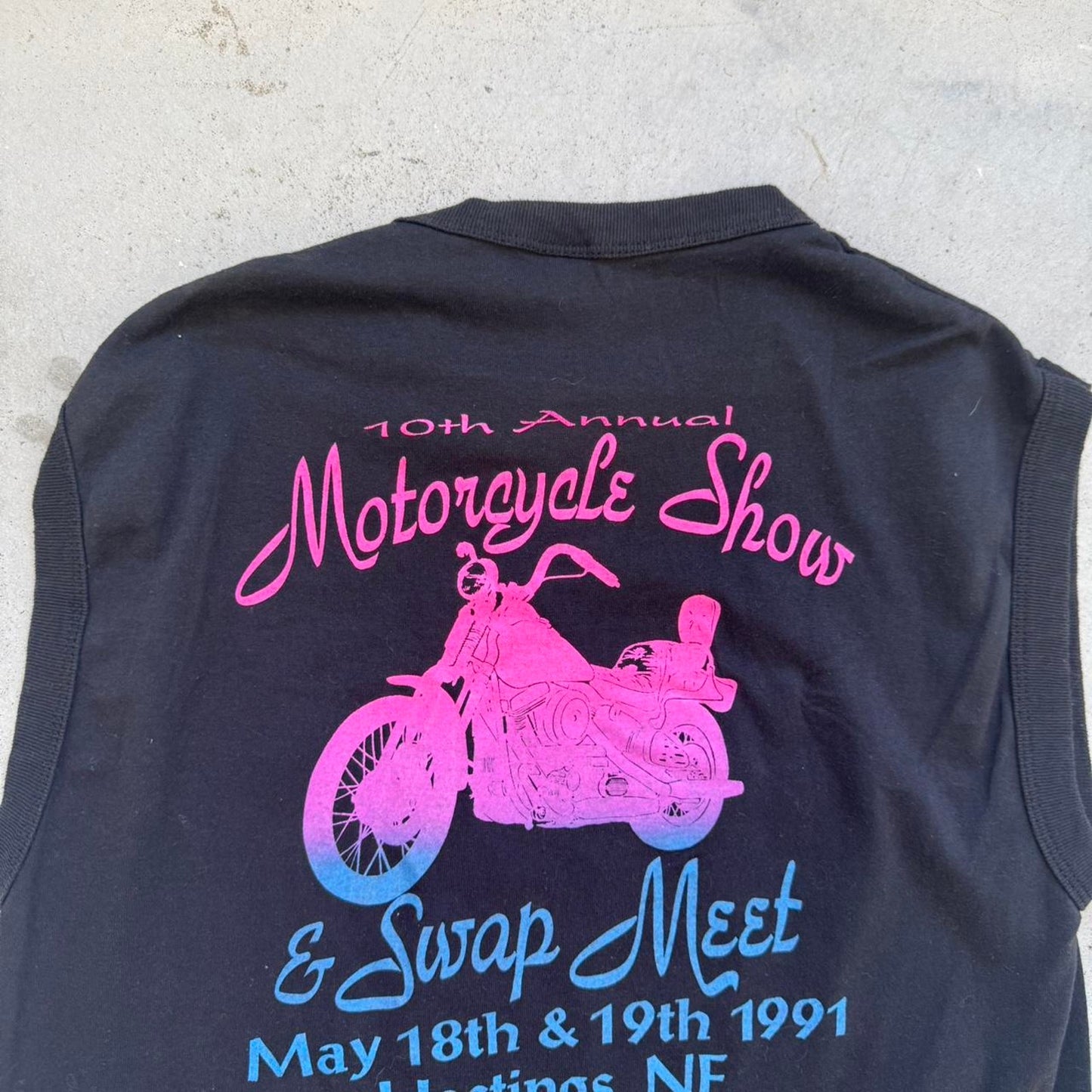 Vintage 1991 Motorcycle Show Nebraska Eagle Biker Sleeveless T-Shirt - Large