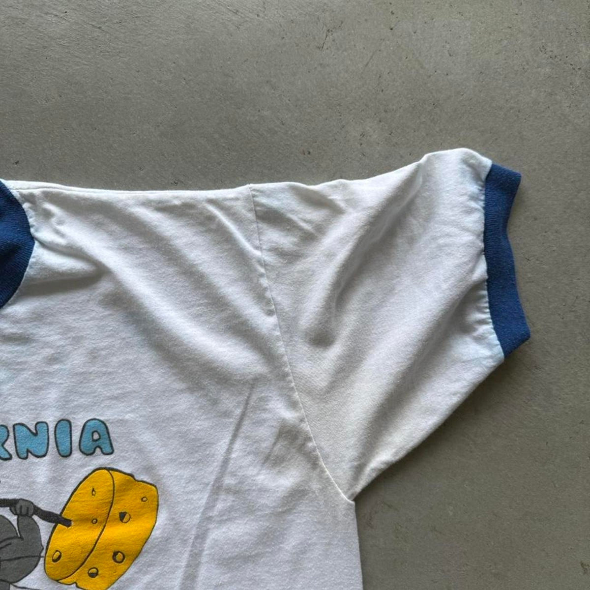 Vintage 80s California Big Guy Mouse Workout Ringer T-Shirt - X-Large