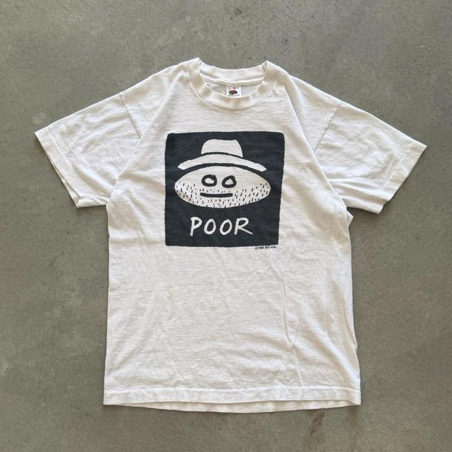 Vintage 90s Poor Hobo Art Style T-Shirt - Large