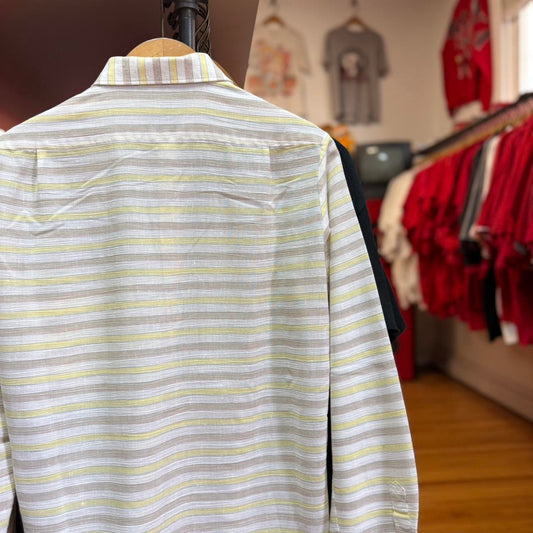Vintage 80s Striped Stripe Button Up Shirt - Medium