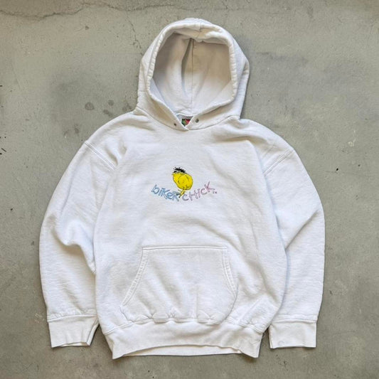 Vintage 90s Biker Chick Motorcycle Hoodie - Medium (W)