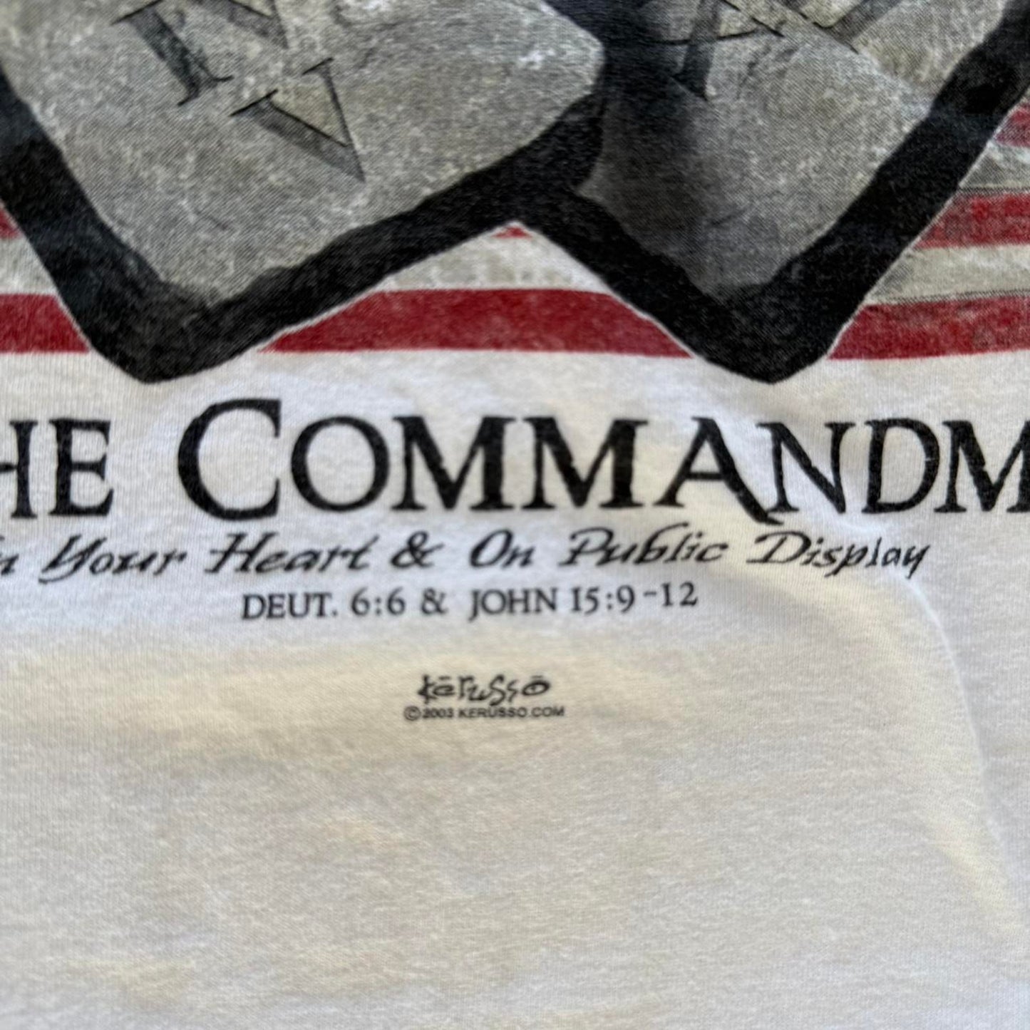 Vintage Y2K Gods Word is Carved in Stone Jesus T-Shirt - Large