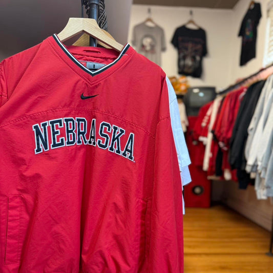 Vintage 90s Nebraska Huskers Nike Center Swoosh Windbreaker - Large