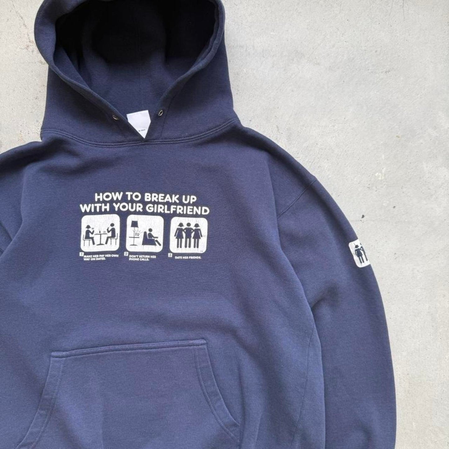 Vintage Y2K How to Break Up with Your Girlfriend Skated Hoodie - Large