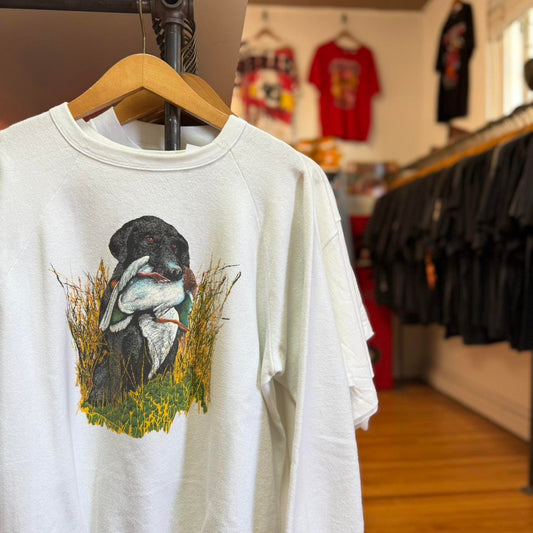 Vintage 90s Hunting Dog Duck Animal Nature Crewneck