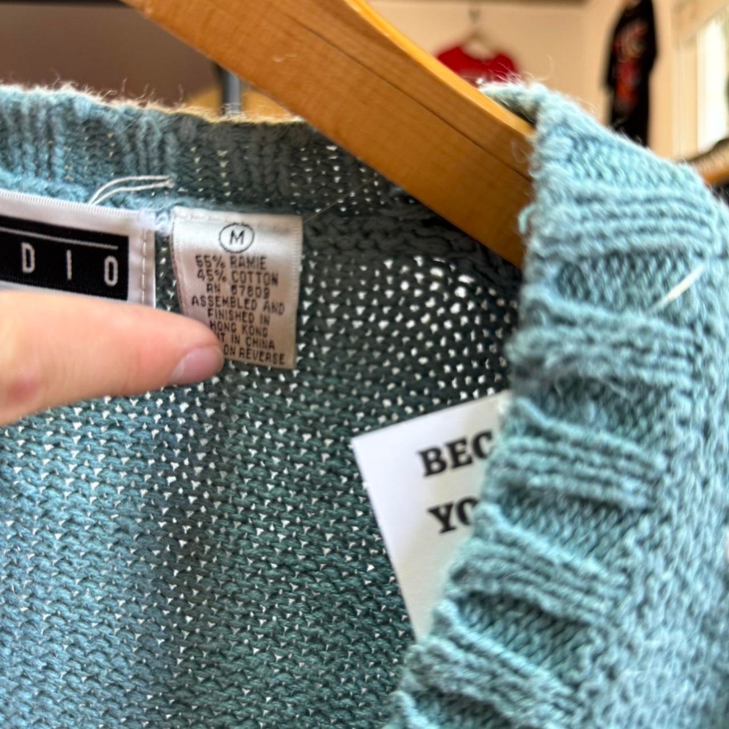 Vintage 90s Knitted Cardigan Sweater - Medium