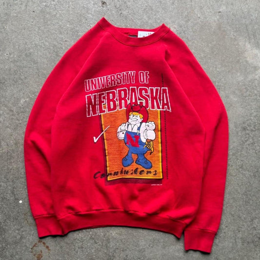 Vintage 90s University of Nebraska Herbie Cornhuskers Crewneck - X-Large