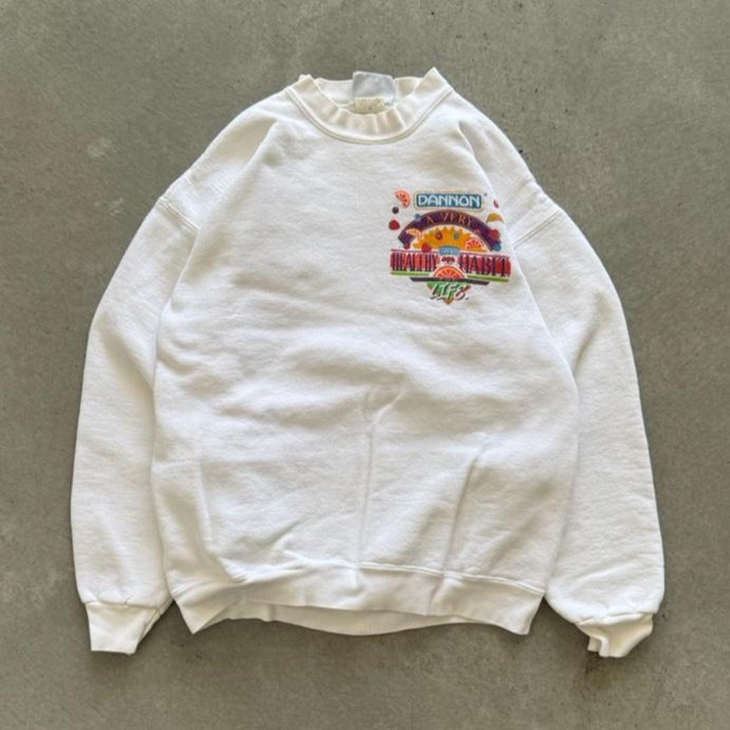 Vintage 90s Dannon Healthy Habitat Yogurt Promo Crewneck - Medium