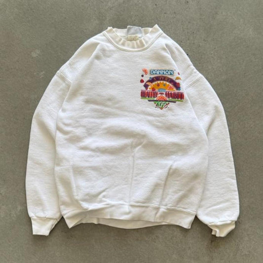 Vintage 90s Dannon Healthy Habitat Yogurt Promo Crewneck - Medium