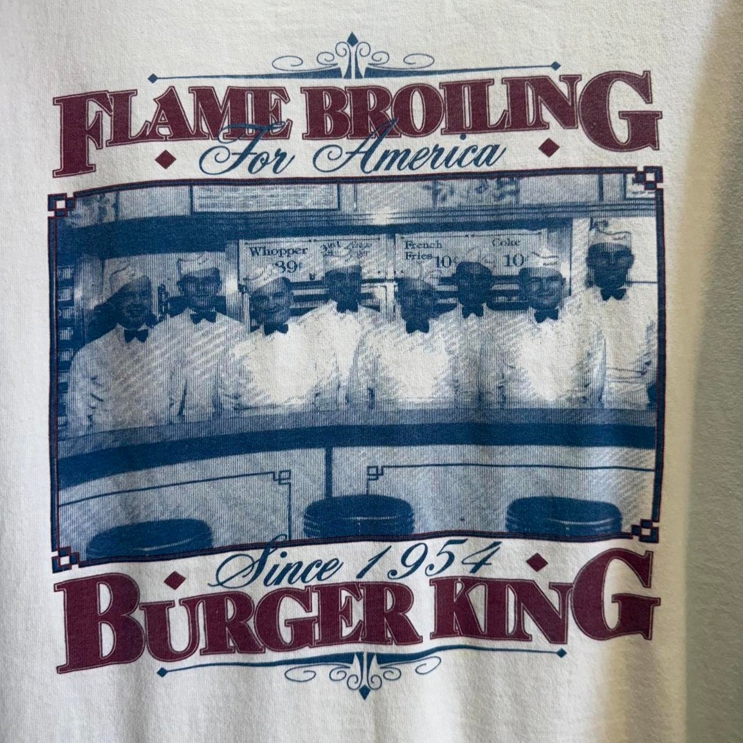 Vintage 90s Burger King Flame Broiling Burgers T-Shirt - X-Large