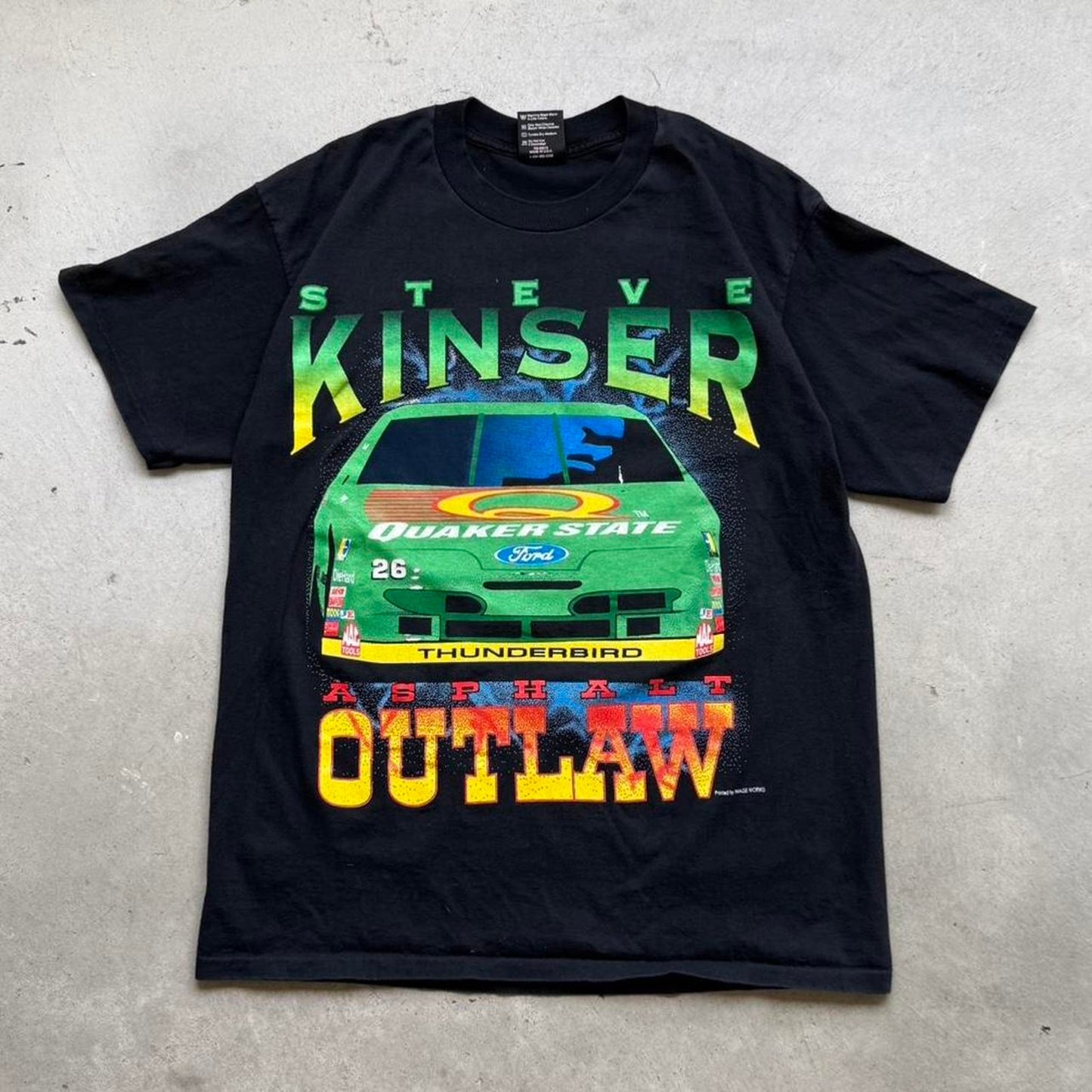 Vintage 90s Quaker State NASCAR Steve Kinder Racing Race Car T-Shirt - X-Large