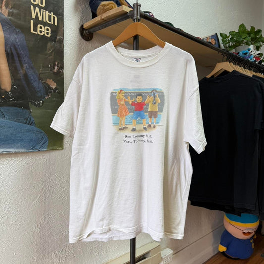 Vintage 90s See Tommy Fart Gas Mask Cartoon T-Shirt - X-Large